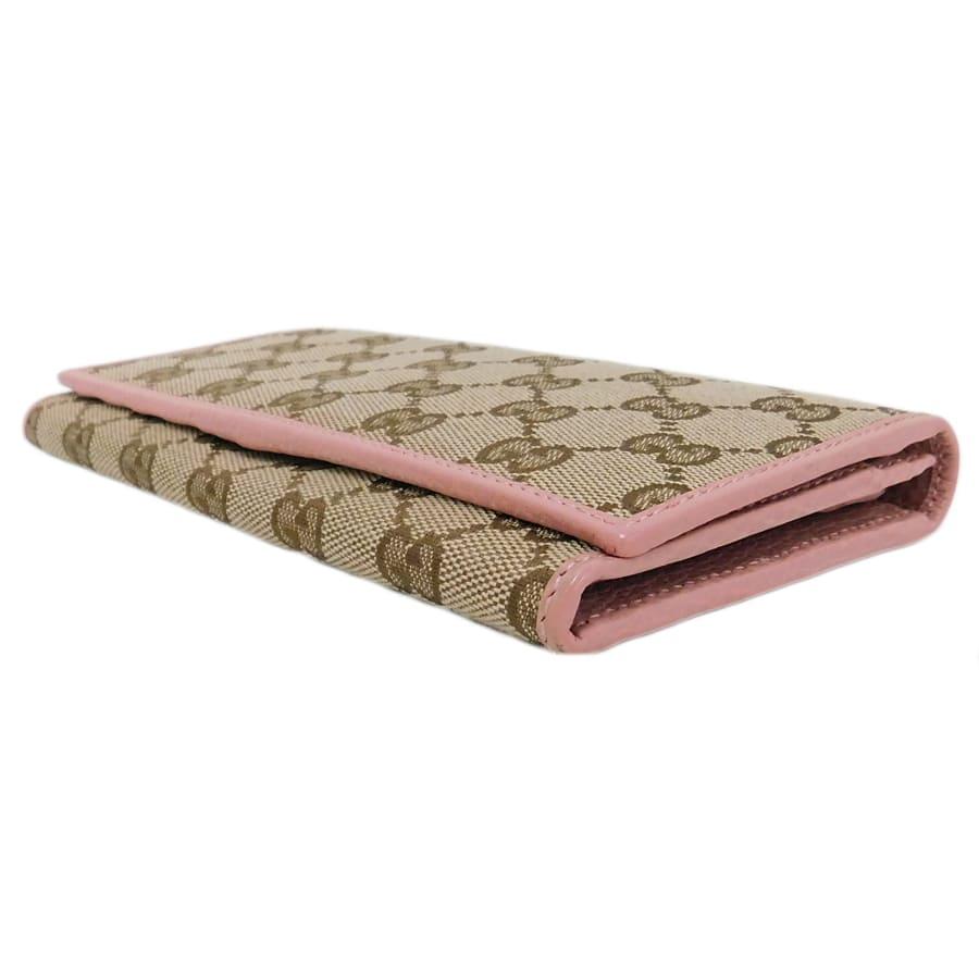 GUCCI（グッチ） 長財布 346058 ブラウン×ピンク系 キャンバス×レザー