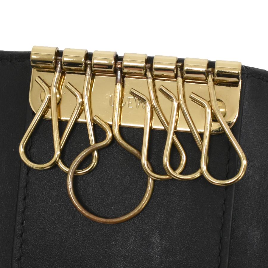 LOEWE（ロエベ） 6連 キーケース リピート アナグラム レザー ブラック