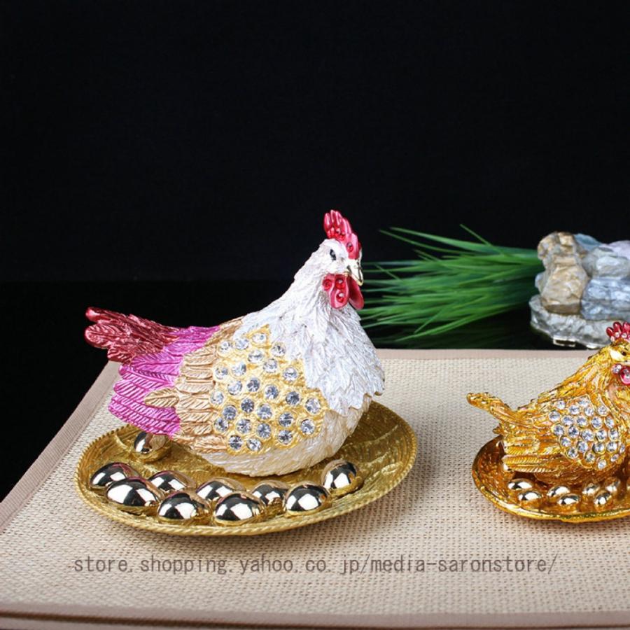 金属 ミニ 動物 鶏 金属鳥 彫刻 卓上装飾 アートホーム オフィス 装飾