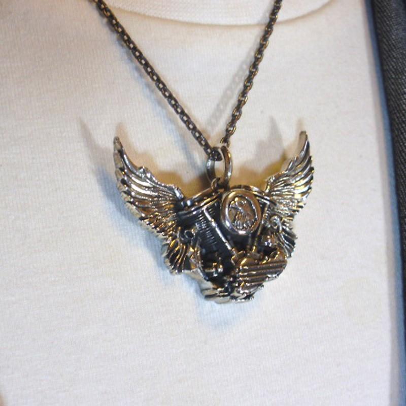 バイカーネックレス Silver925 バイクエンジン パンヘッドデザイン