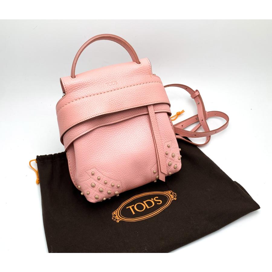 TOD'S トッズ ピンク系 ウェーブライン ミニバックパック リュック