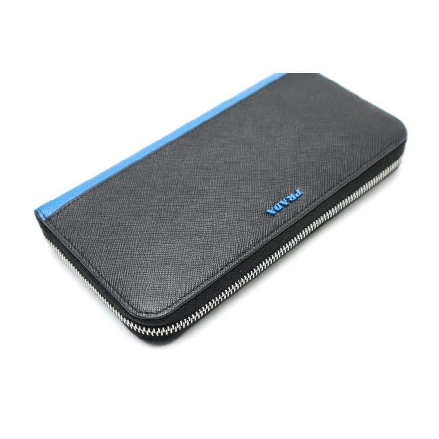 PRADA（プラダ） バイカラー サフイアーノ メンズ ジッピーウォレット