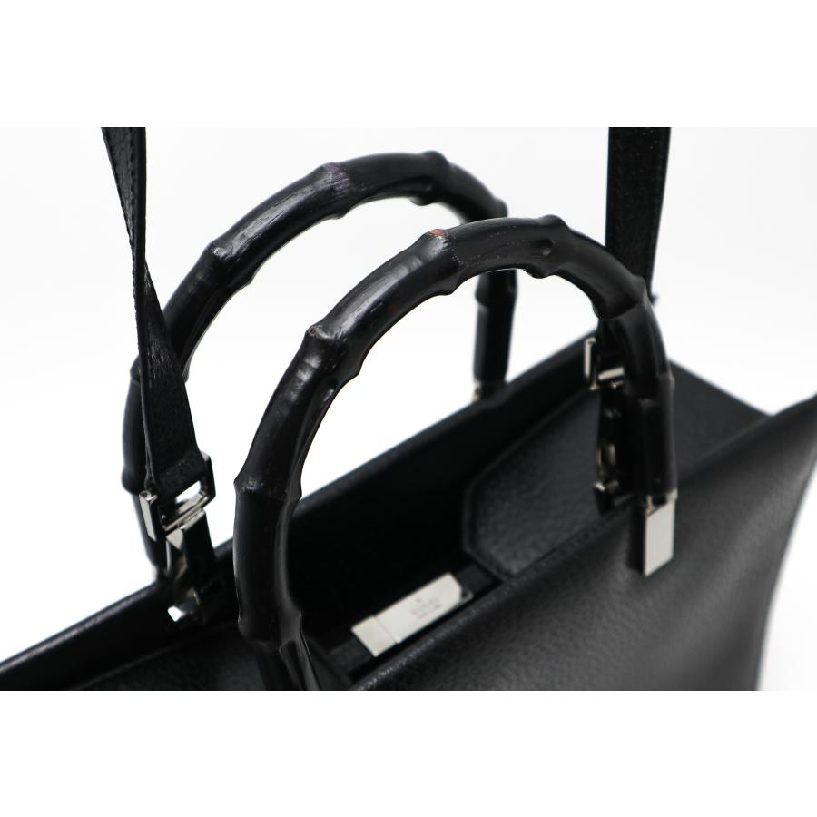 GUCCI（グッチ） バンブー 黒 2WAYショルダーバック ハンドバック