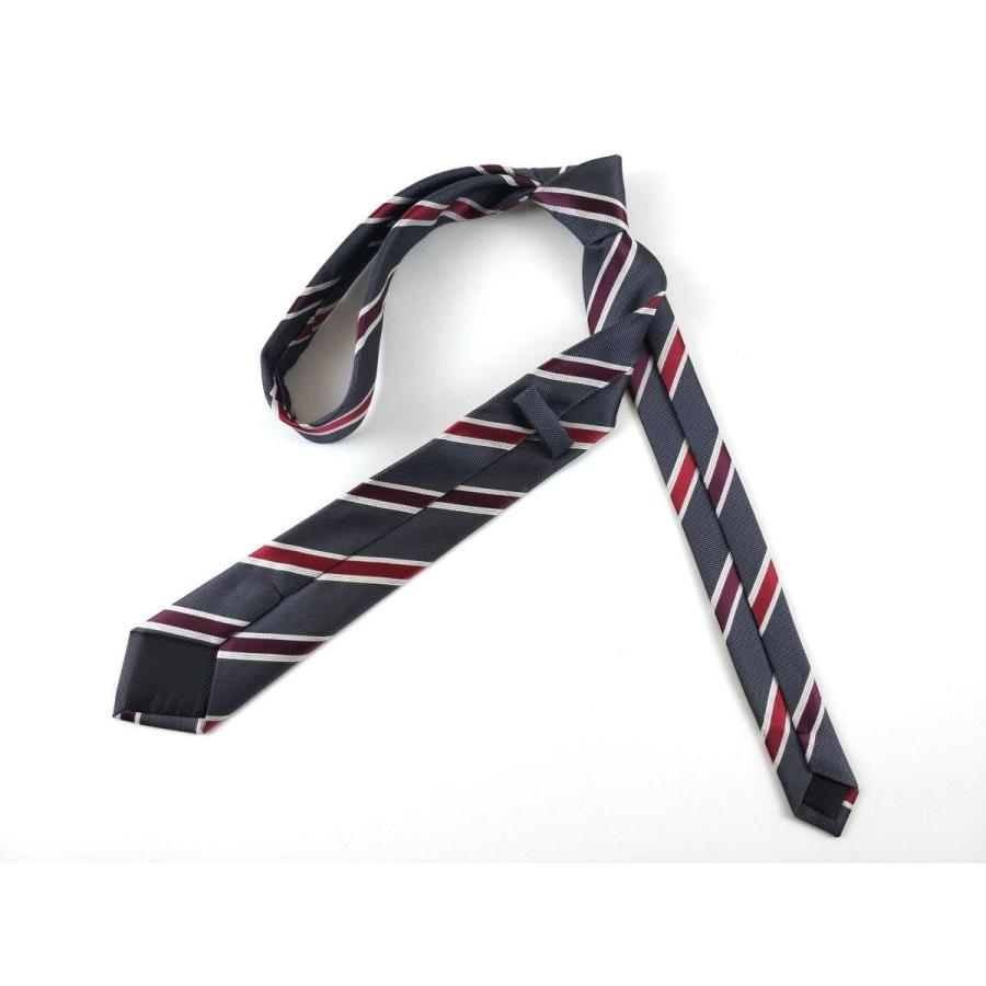 ナロータイ 細ネクタイ ストライプ グレーXレッド : まるともストア