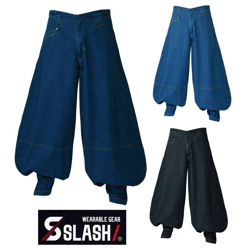 SLASH 超々ロング八分 デニム 鳶 M〜4L 綿100% シンメン 822 作業服