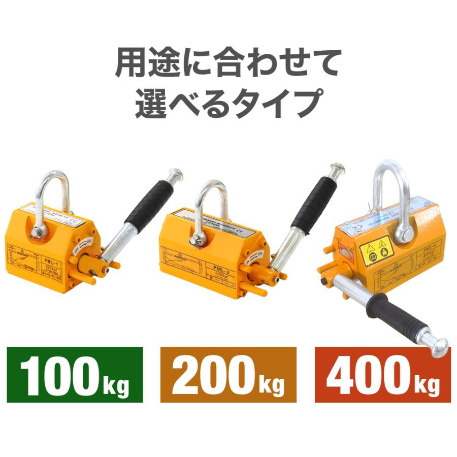 リフティングマグネット 100kg 200kg 400kg リフマグ 永久磁石