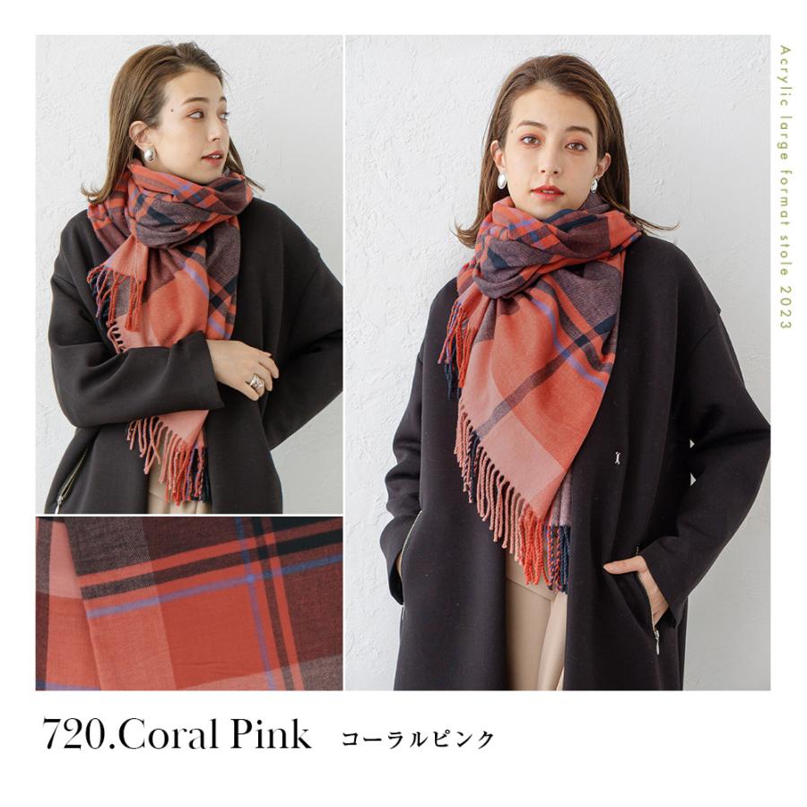 macocca（マコッカ） カシミヤタッチ チェック柄 アクリル 大判