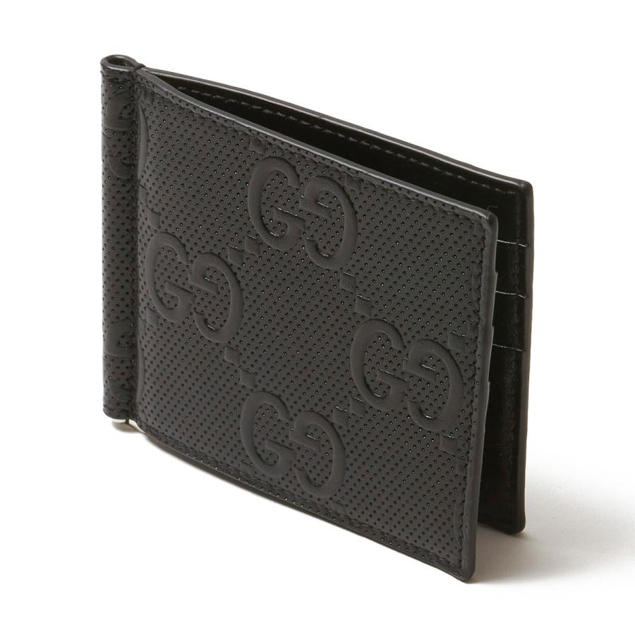 GUCCI（グッチ） マネークリップ GG Emboss ブラック メンズ 676656