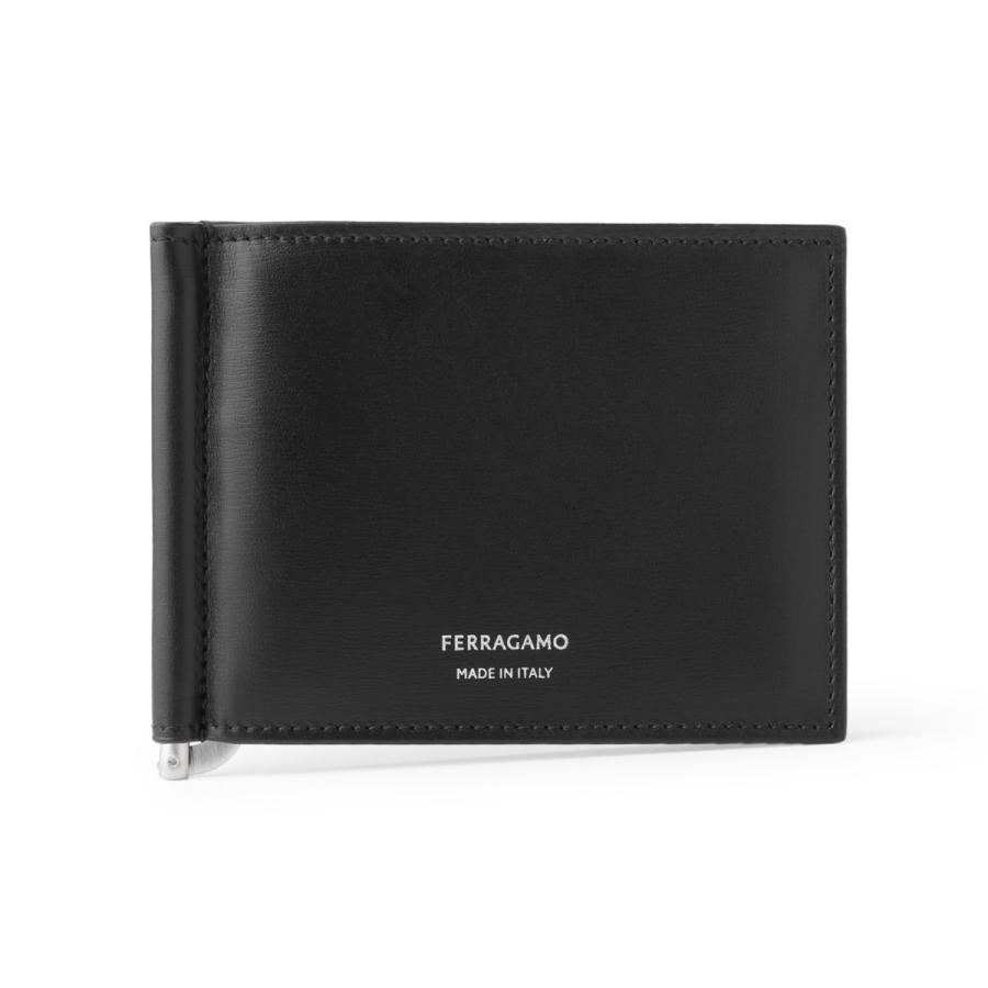FERRAGAMO（フェラガモ） マネークリップ 2つ折り財布 ブラック メンズ