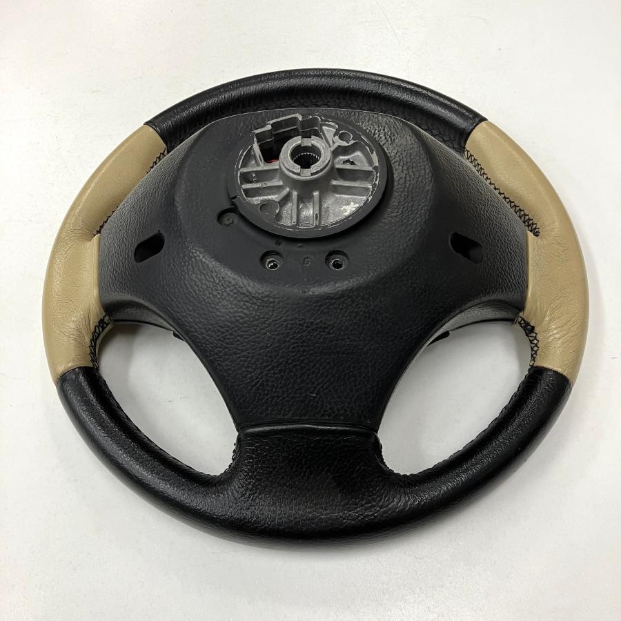 中古 クラシックミニ純正 エアバックボス付き レザーステアリング