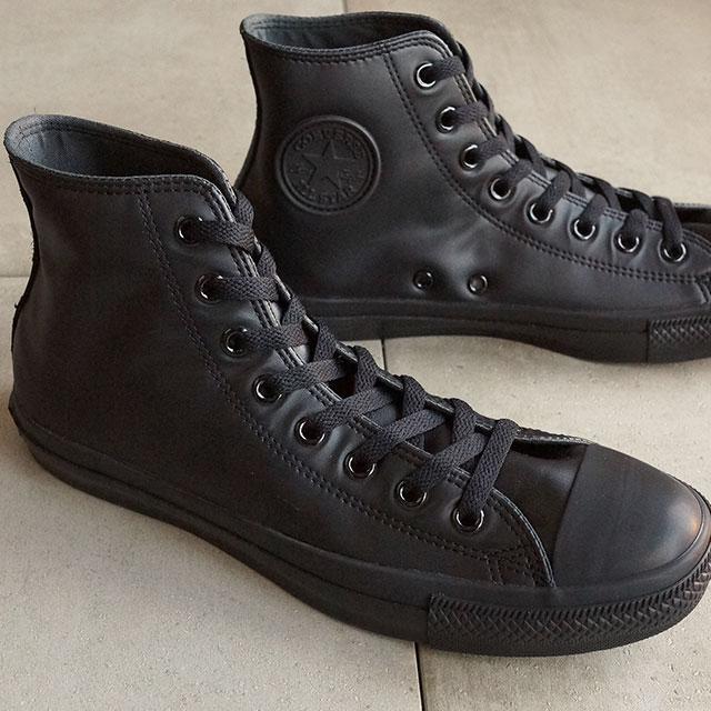 CONVERSE（コンバース） レザー オールスター ハイカット ブラック