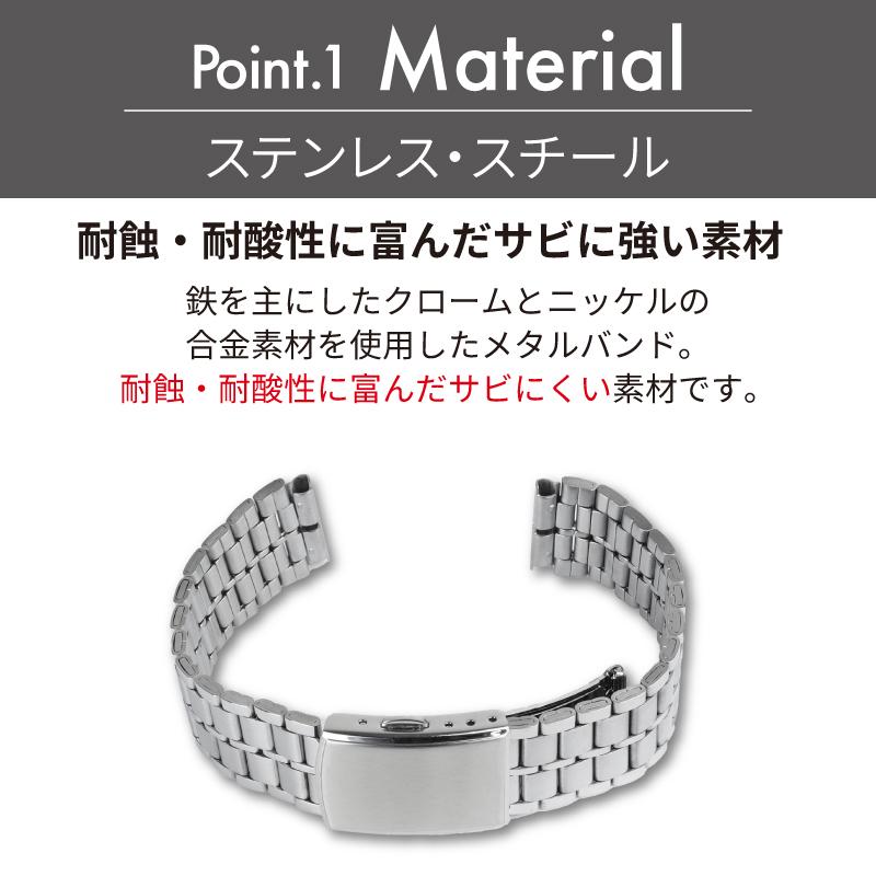 時計ベルト 交換 ステンレス 18mm 19mm 20mm 21mm 22mm シルバー