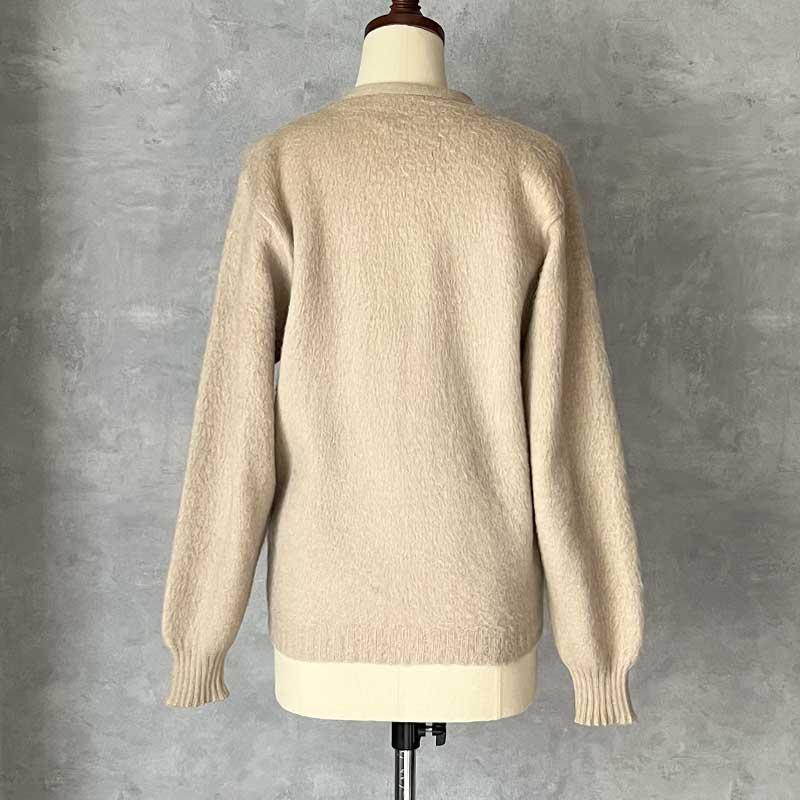 60'S THE BAGGY SHAG by LORD JEFF Mohair Cardigan BEIGE/S 60年代
