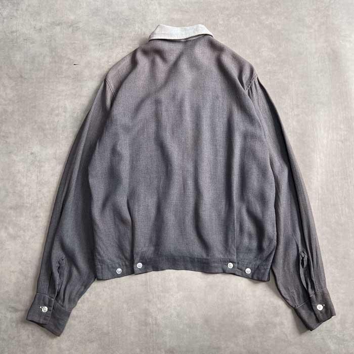 VINTAGE 50'S BUD BERMA OPEN COLLAR RAYON LONG SLEEVE SHIRTS Made