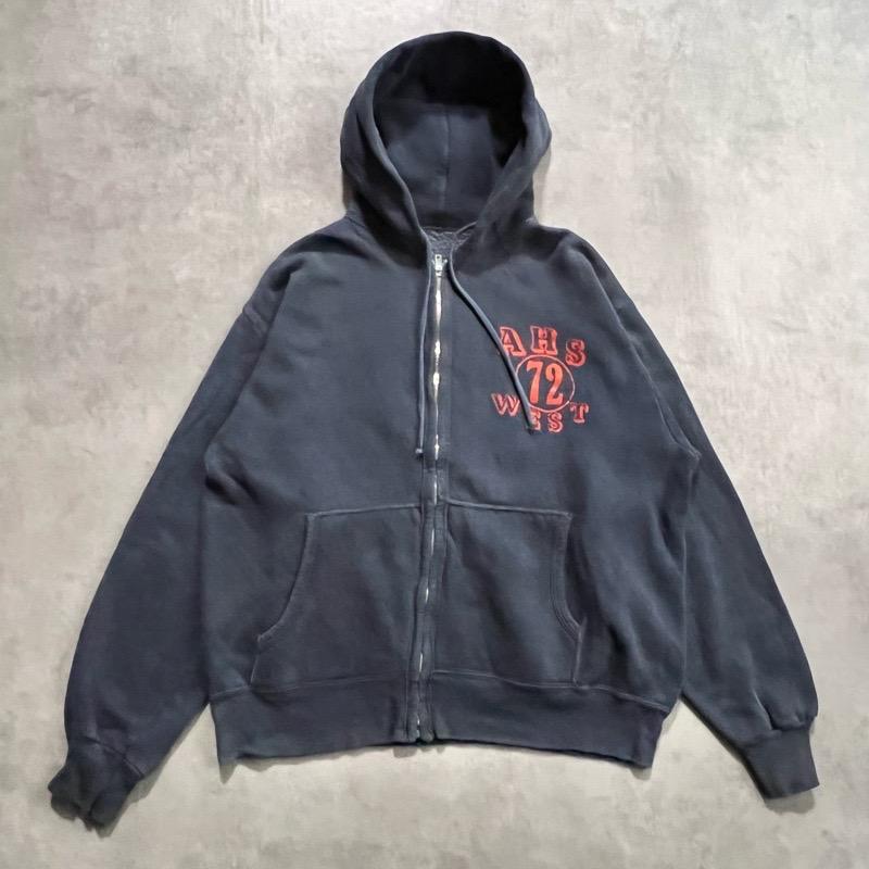 60-70'S Vintage Full Zip Up Sweat Hoodie NAVY 60-70年代