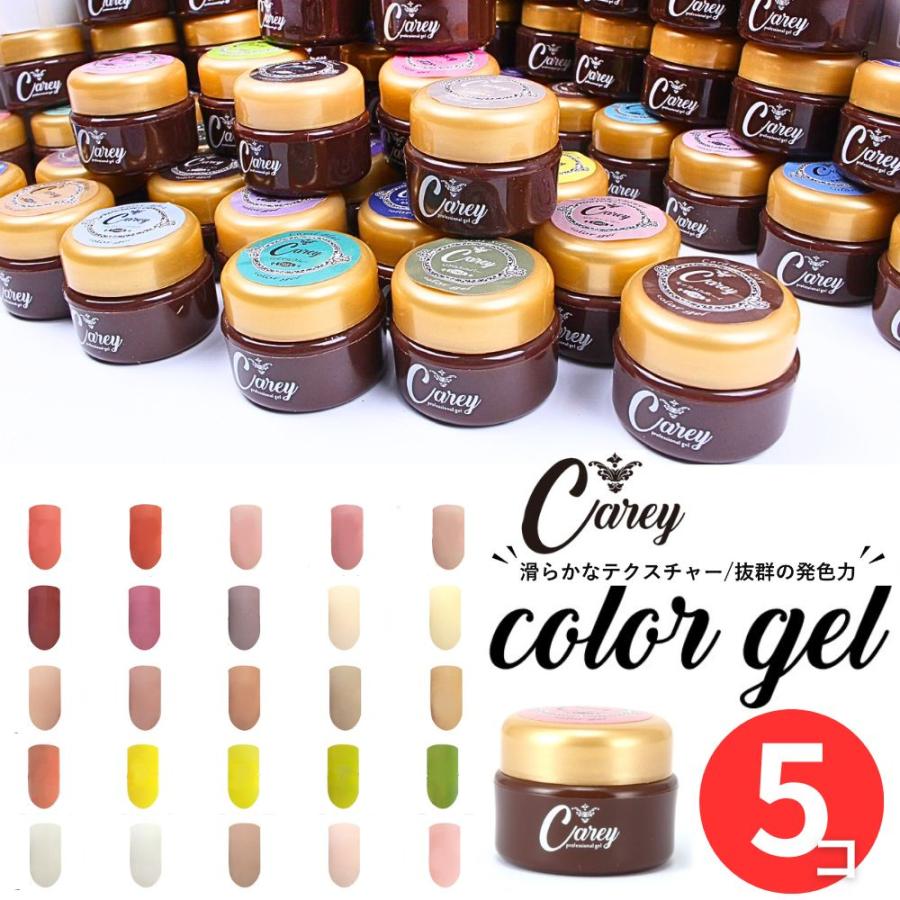 Carey カラージェル 5個セット ジェルネイル シアーカラー セルフ