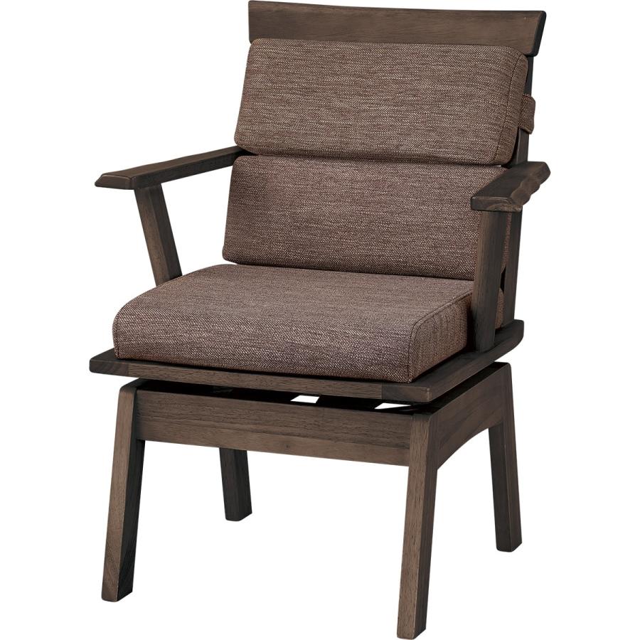 ニトリ（NITORI） ダイニングチェア(サザナミ2 DBR) 回転式 肘付き