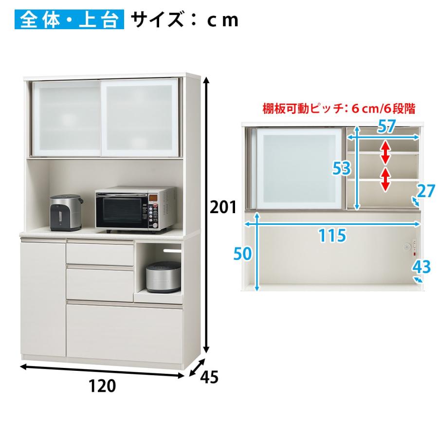 ニトリ（NITORI） 幅120cm キッチンボード レンジボード 食器棚