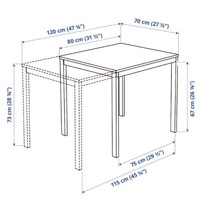 イケア（IKEA） VANGSTA ヴァングスタ 伸長式テーブル 80/120x70 cm