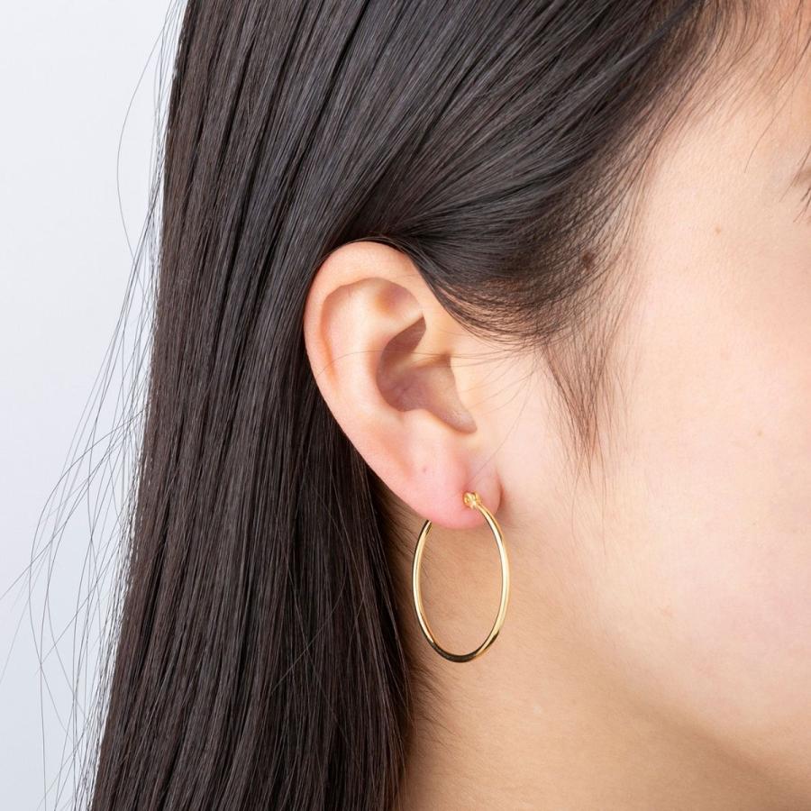 ポストのみ18金 フープピアス メンズ レディース 1,6mm×30mm K18 18K