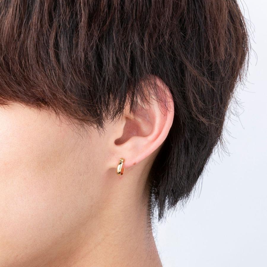 ポストのみ18金 フープピアス メンズ レディース 3mm×10mm K18 18K K18