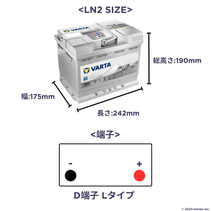 VARTA VARTA正規品 LN2 AGM / L2 / 560901068 / D52 / シルバー