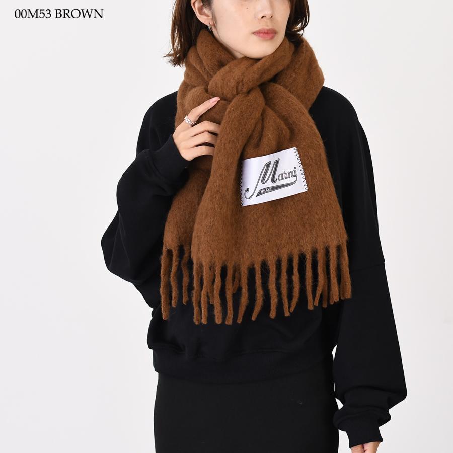 MARNI（マルニ） ロゴパッチスカーフ ブラッシュドアルパカ製