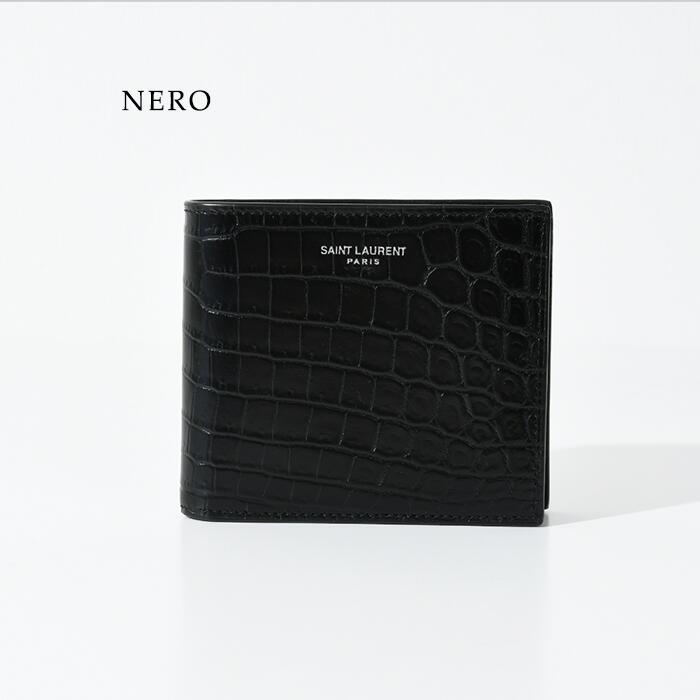 SAINT LAURENT サンローラン 折りたたみ財布 クロコ柄 コインケース