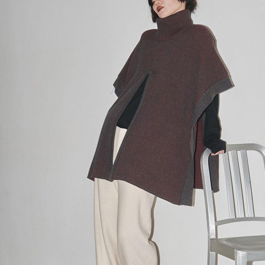 TODAYFUL SALE50%OFF トゥデイフル Bicolor Turtle Knit Cape バイ