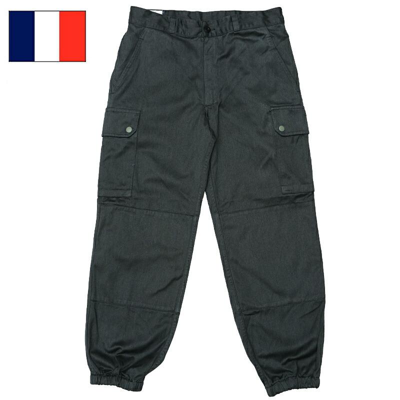フランス軍 F-1 F-2パンツ カーゴパンツ 黒染め デッドストック
