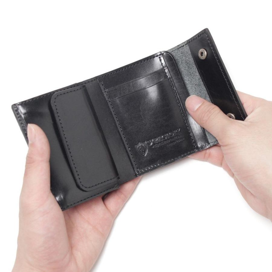 S'FACTORY 革財布 三つ折りミニウォレット ブラック エレファント