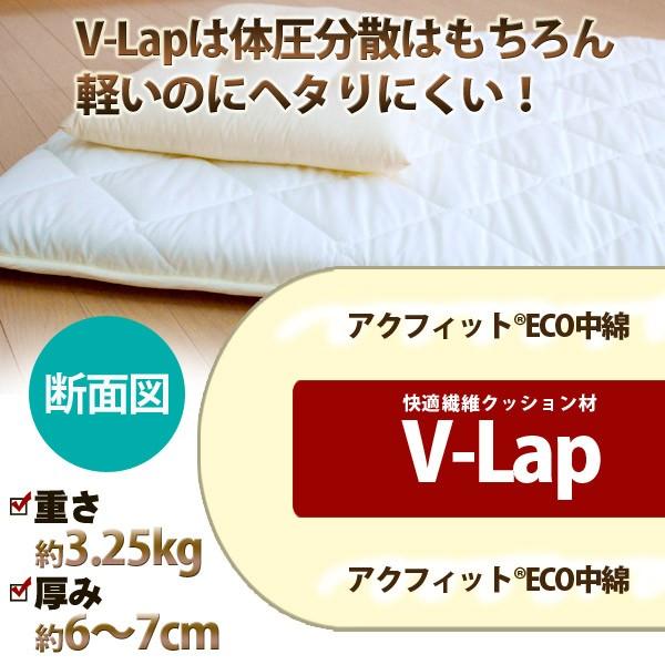日本製 三層 軽量 敷布団 体圧分散 アクフィット中綿使用 V-Lap使用