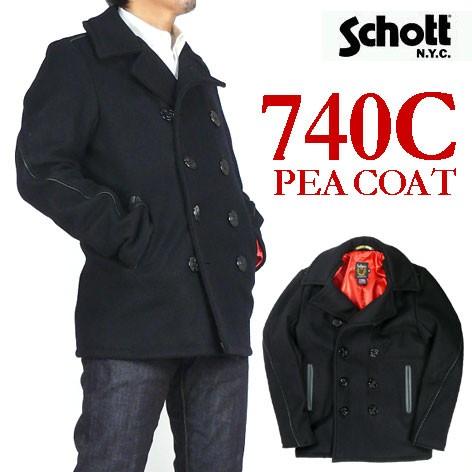 Schott N.Y.C（ショット） Schott PEACOAT LEATHER PIPING ピーコート