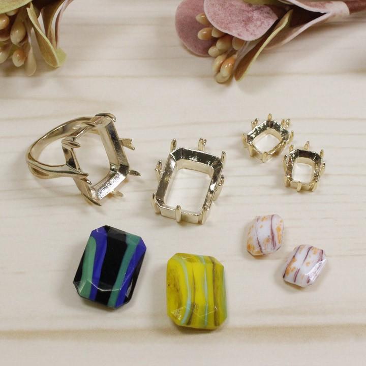 チェコガラスストーンアクセサリーセット | 福袋 ハンドメイド パーツ