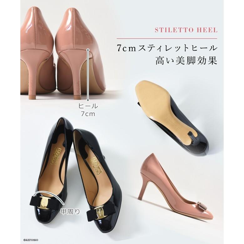 FERRAGAMO（フェラガモ） エナメル パンプス リボン レディース