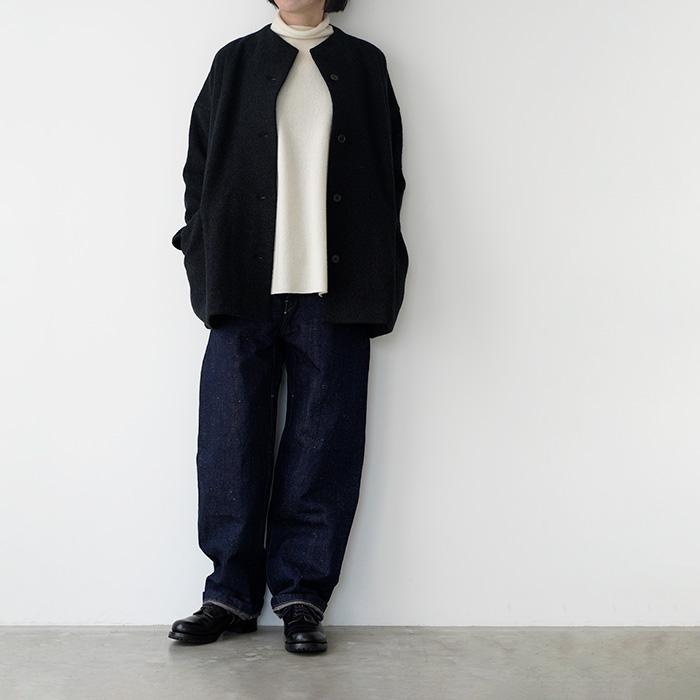 evam eva（エヴァムエヴァ） プレスウールショートコート press wool