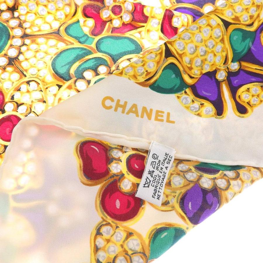 CHANEL（シャネル） 宝石柄 ジュエリー フラワー ロゴ シルク スカーフ