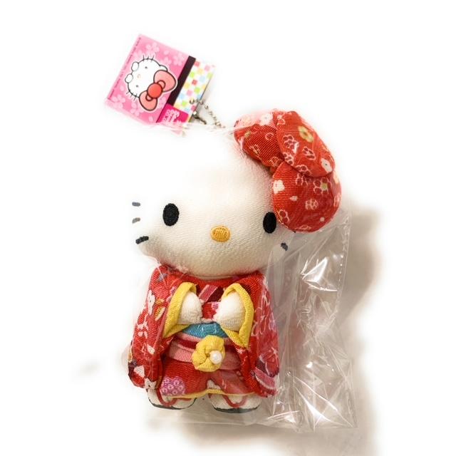 ハローキティ BIGリボン 和服着物KIMONOキティ ぬいぐるみマスコット