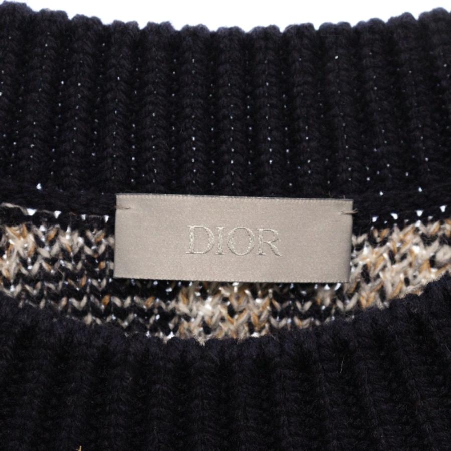 DIOR ディオール 21AW オブリーク総柄クルーネックニット ネイビー
