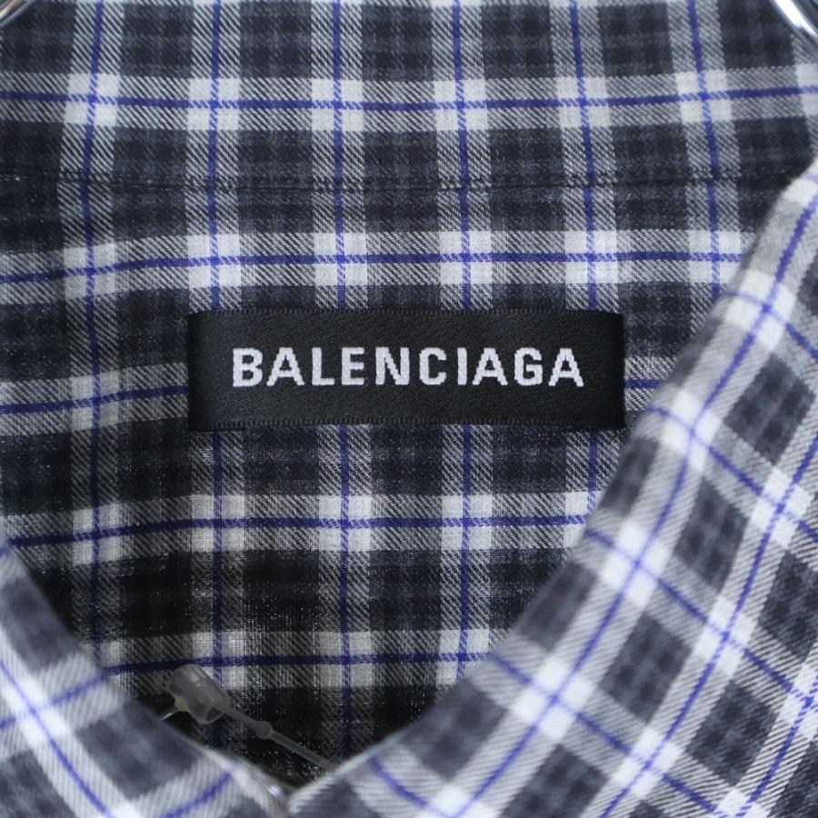 BALENCIAGA（バレンシアガ） オーバーサイズ 長袖チェック シャツ