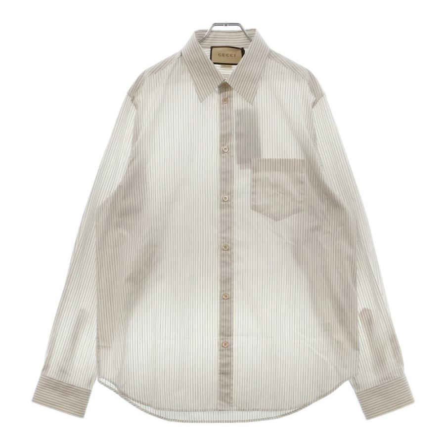 GUCCI（グッチ） ロングスリーブ ストライプ 長袖シャツ ホワイト