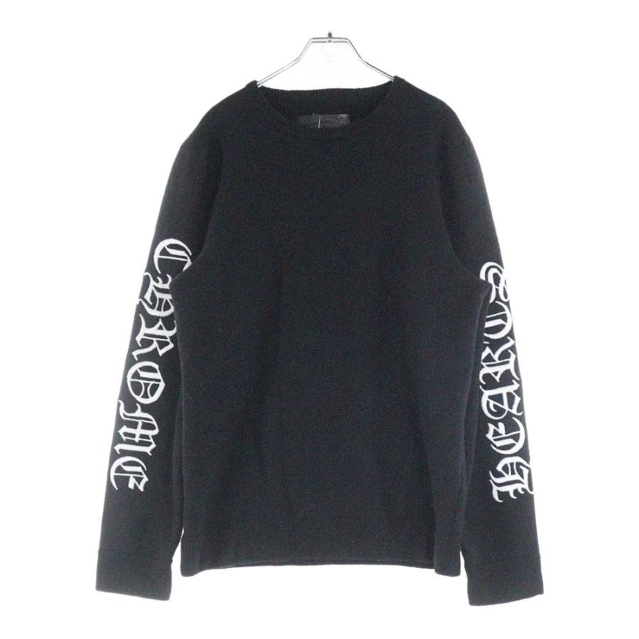 CHROME HEARTS（クロムハーツ） 袖ロゴ刺繍 クルーネック フルカシミア