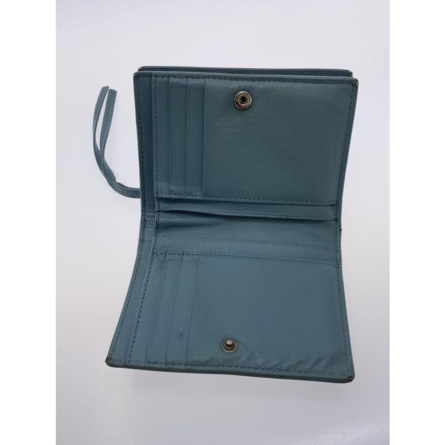 BALENCIAGA◇ネオクラシック/2つ折り財布/レザー/BLU/無地/レディース