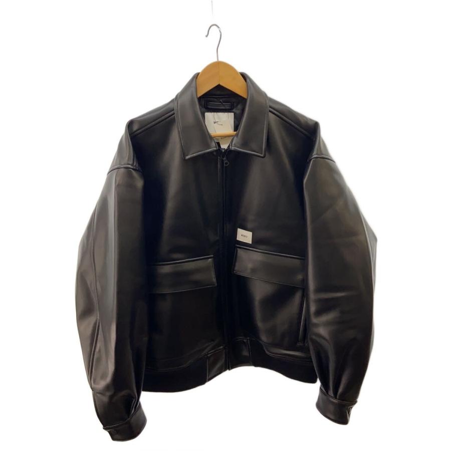 WTAPS◇22AW/SYNTHETIC JACKET/シンセティックレザージャケット/2/BLK