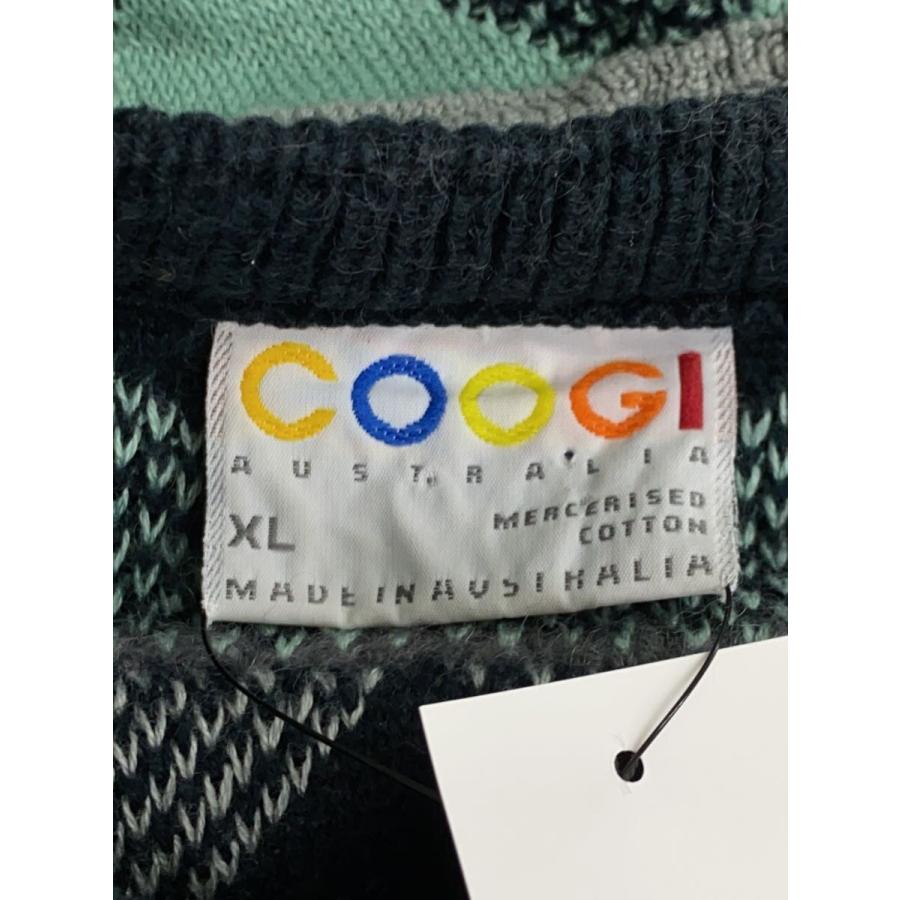 COOGI◇ニット・セーター(厚手)/XL/コットン/GRN/総柄 : セカンド