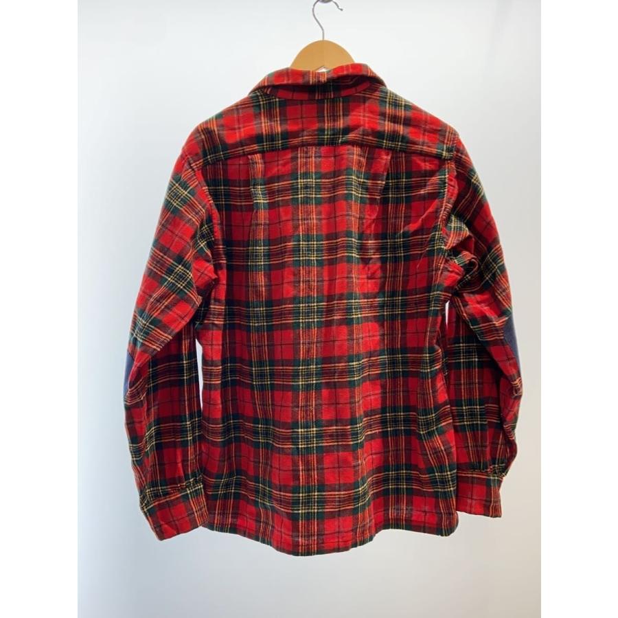 PENDLETON◇長袖シャツ/L/ウール/RED/チェック/50s/ボードシャツ