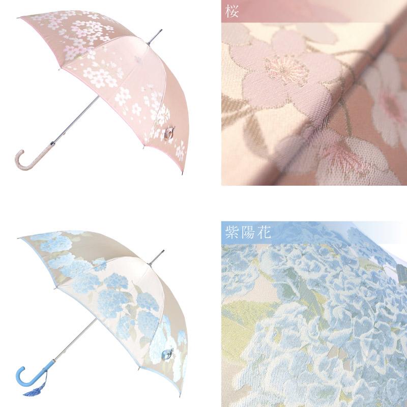槇田商店 高級婦人用長傘「絵おり」晴雨兼用 日傘 UVカット・防撥水