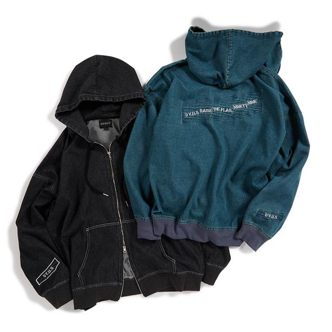 ジャケット Deviluse デビルユース Denim Zip Hoodie Jacket Indigo