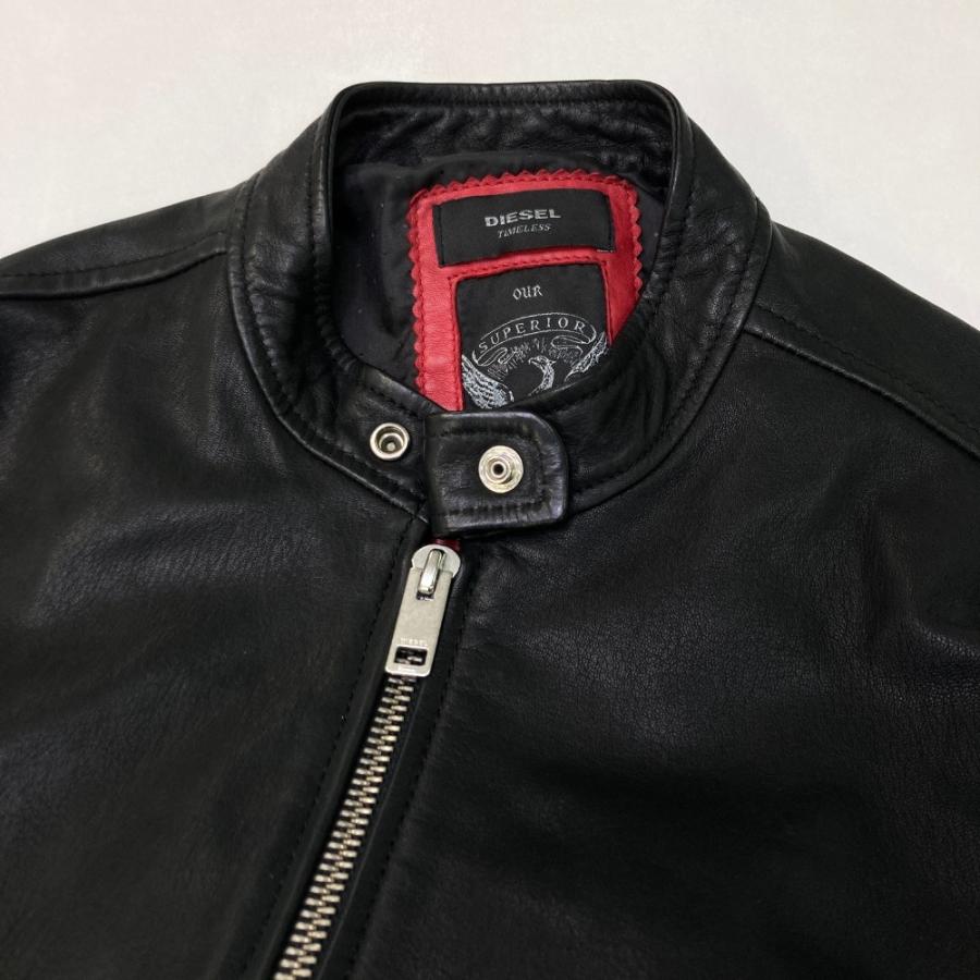 DIESEL ディーゼル レザー シングルライダースジャケット ブラック系 L