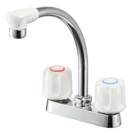 SANEI K71D-W SANEI (サンエイ・三栄水栓) ツーバルブ台付混合栓 ミニ